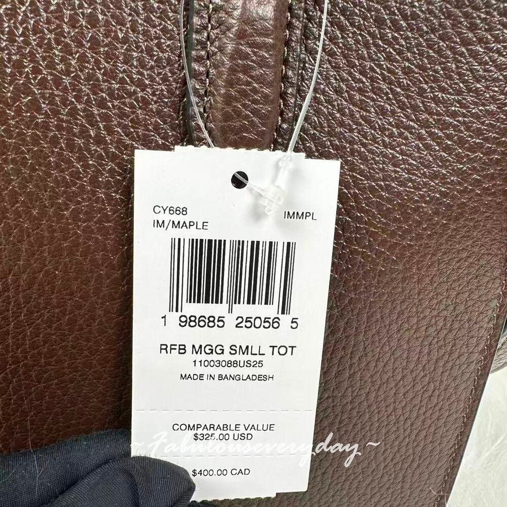 Coach Maggie Small Tote Bag Crossbody In Leather/Gold/Maple CY668 NWT - Picture 5 of 8